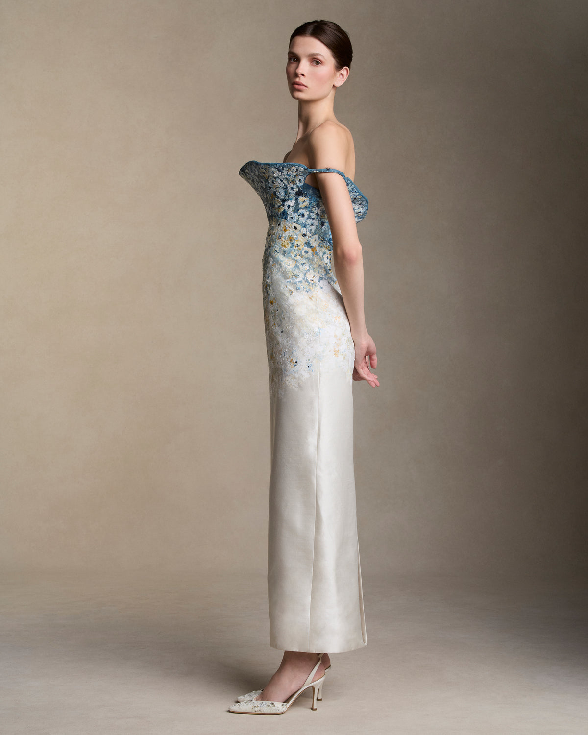 hand painted silk dress Avasa Hand-painted Pichhwai Silk Dress