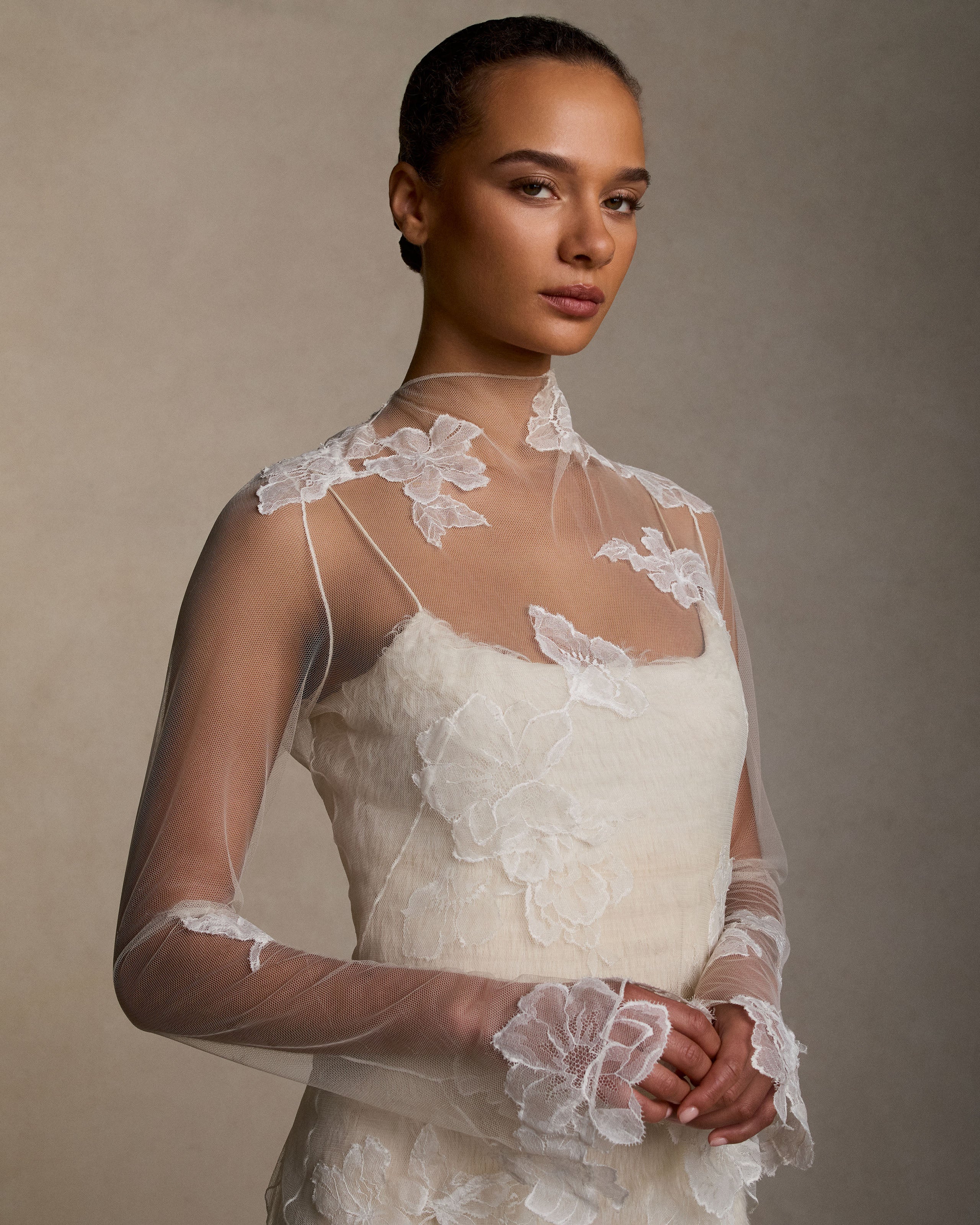 Clara Tulle with Lace Appliqué – Danielle Frankel
