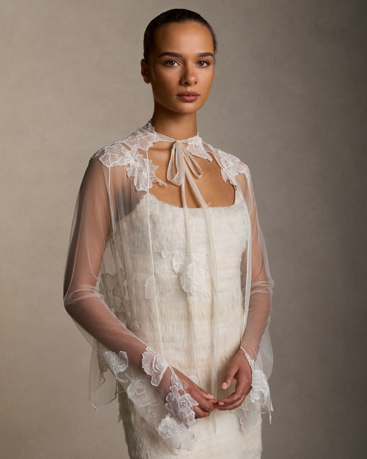 Clara Tulle with Lace Appliqué