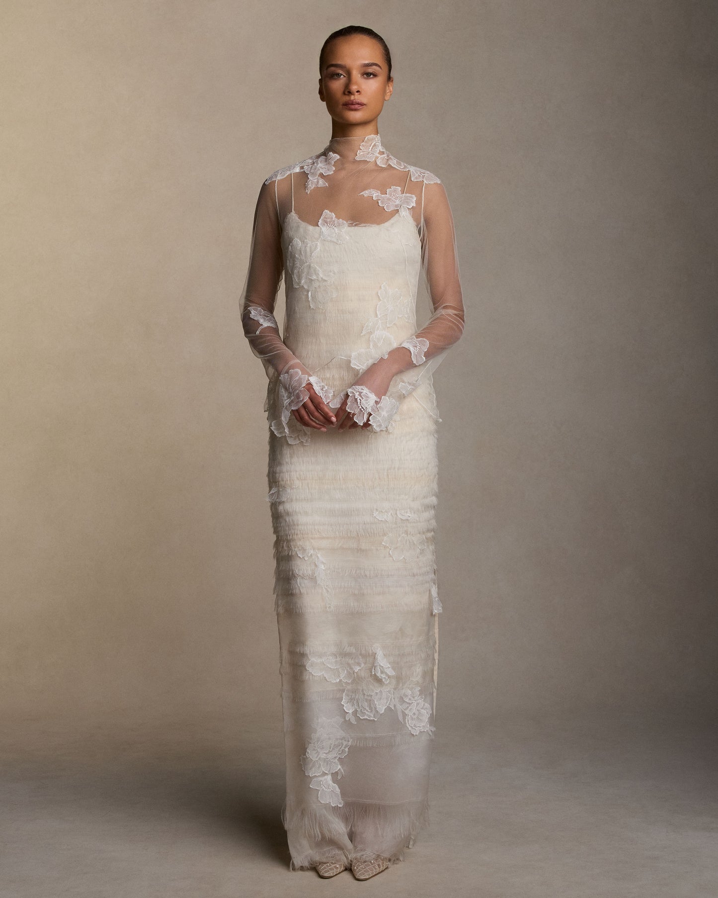 Clara Tulle with Lace Appliqué