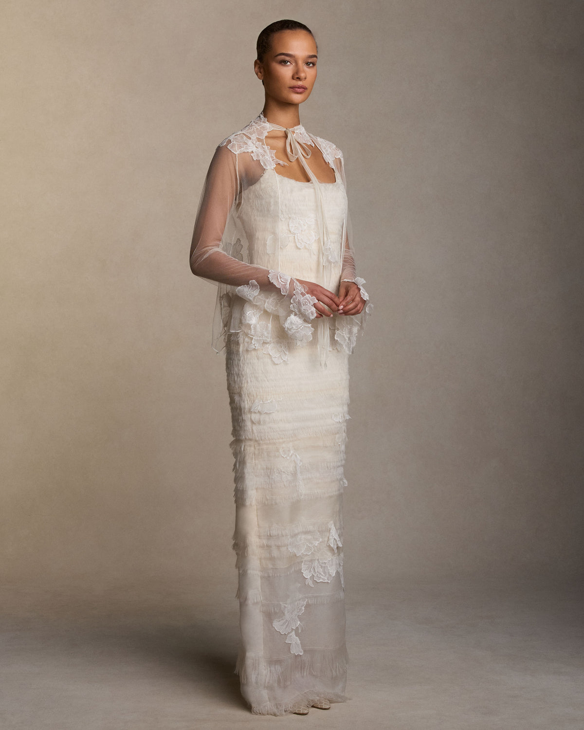 Clara Tulle with Lace Appliqué