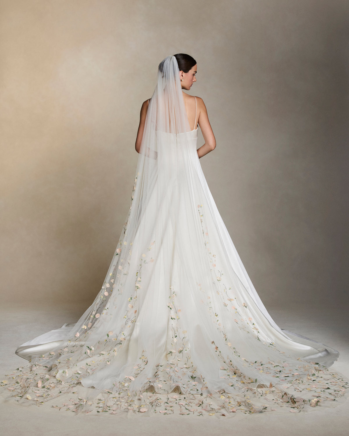 Hand Painted Mariela Veil - Cathedral