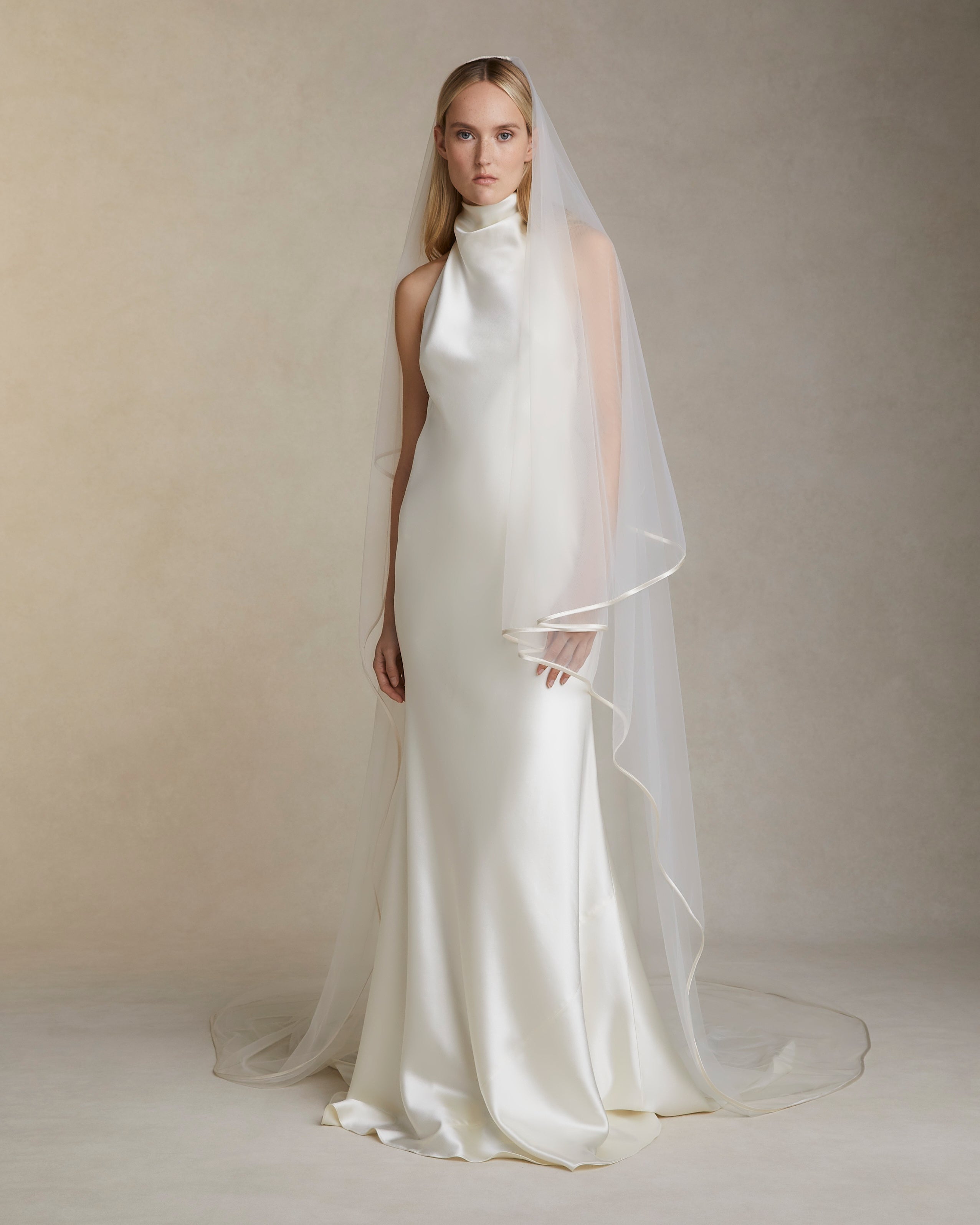 Satin Bound Cathedral Veil