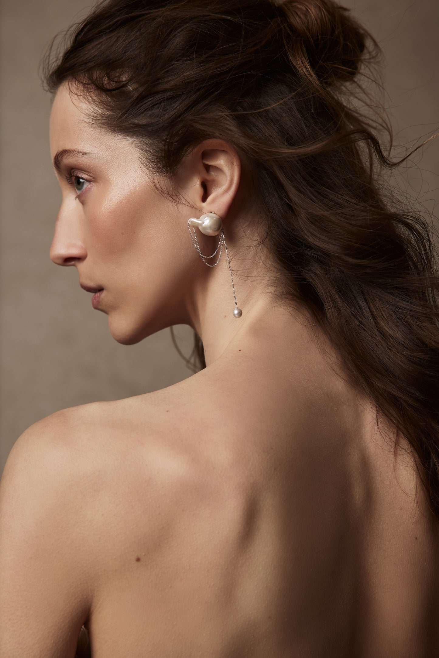 Mini Pearl and Chain Drop Earrings